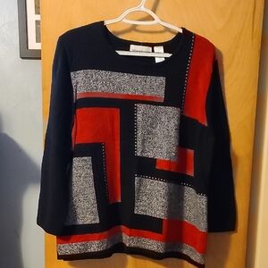 Alfred Dunner Black and Gray Sweater